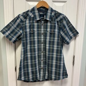 Prana SZ LRG Men’s Button Up Shirt Gorpcore Outdoors Trails Hiking plaid